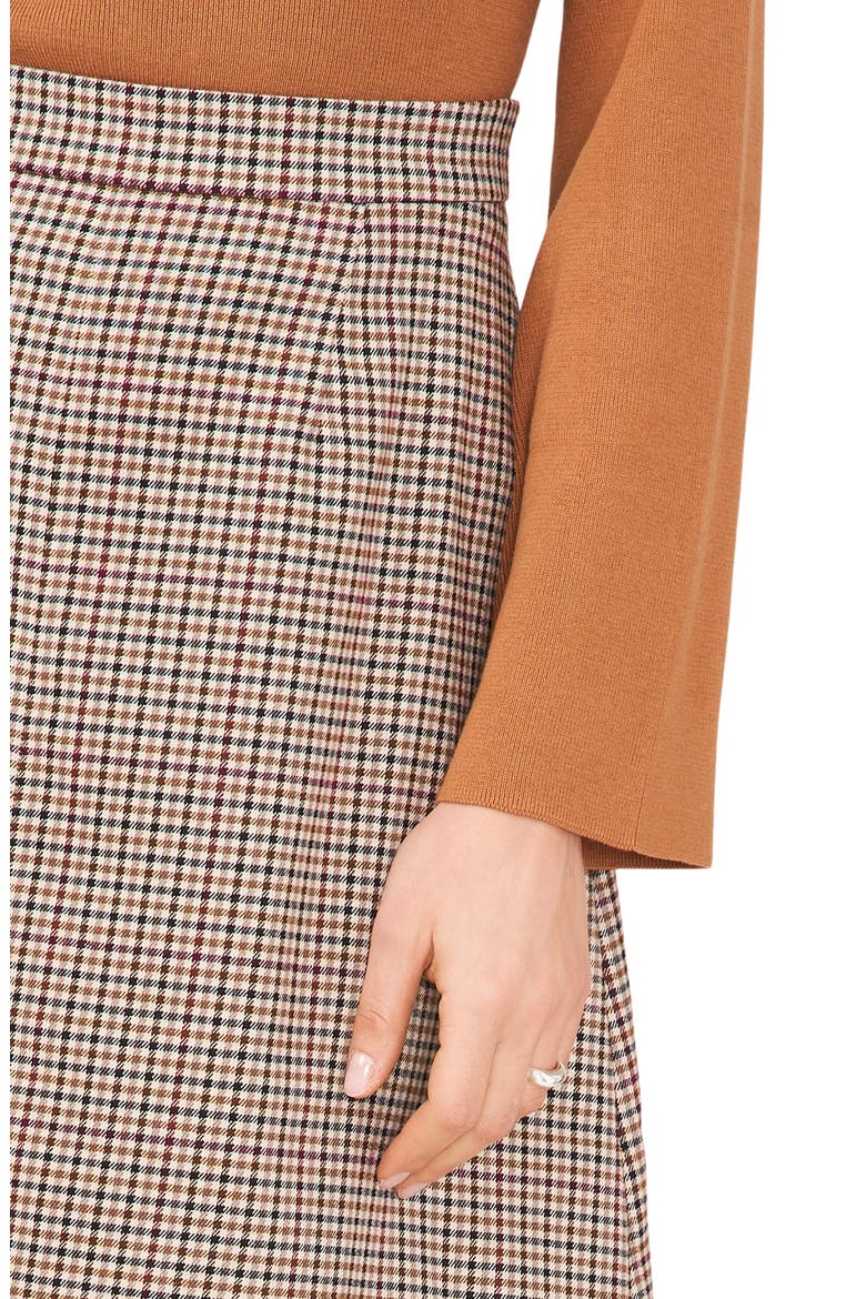 Check A-Line Skirt, Alternate, color, DARK ROAST