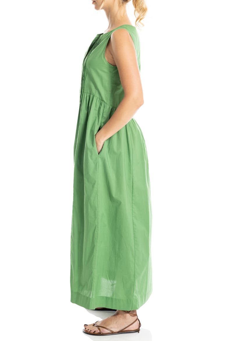 Sleeveless Button Front Maxi Dress, Alternate, color, GREEN