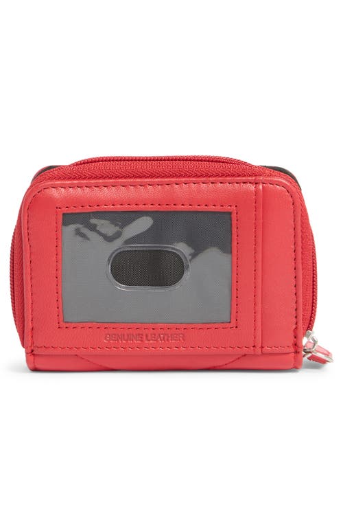 Mundi Small Leather Goods Quilted Card Case In Red