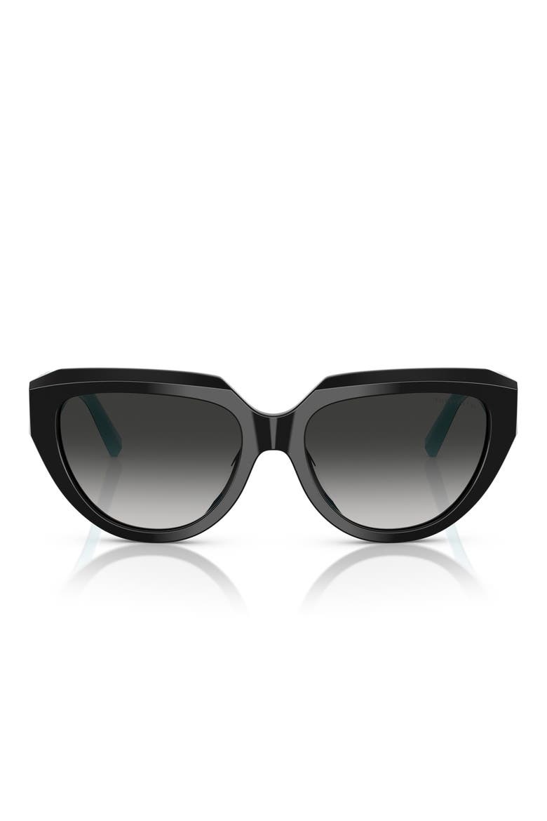 55mm Pillow Sunglasses, Main, color, BLACK / GREY GRADIENT