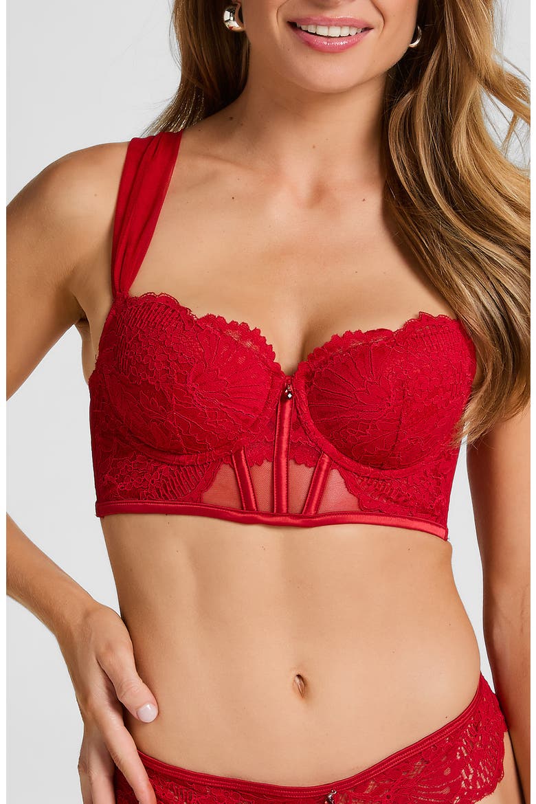 Whitney Padded Underwire Bustier, Main, color, CHILI PEPPER