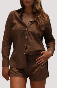 Stone Fox Swim Mela Boyfriend Organic Cotton Cover-Up Shirt