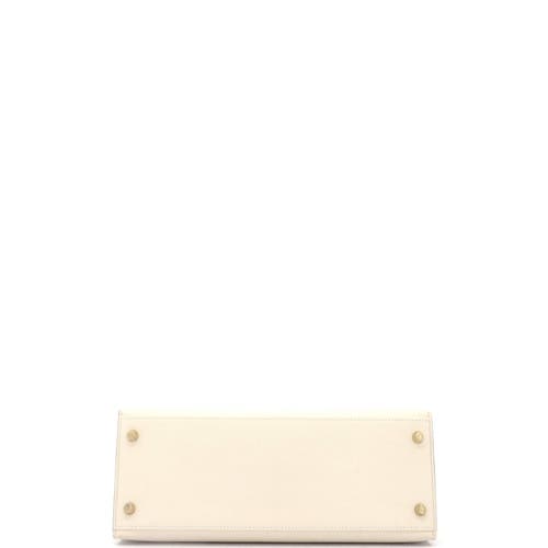 Pre-owned Hermes Hermes Kelly Handbag Light Epsom With Gold Hardware 28 In White