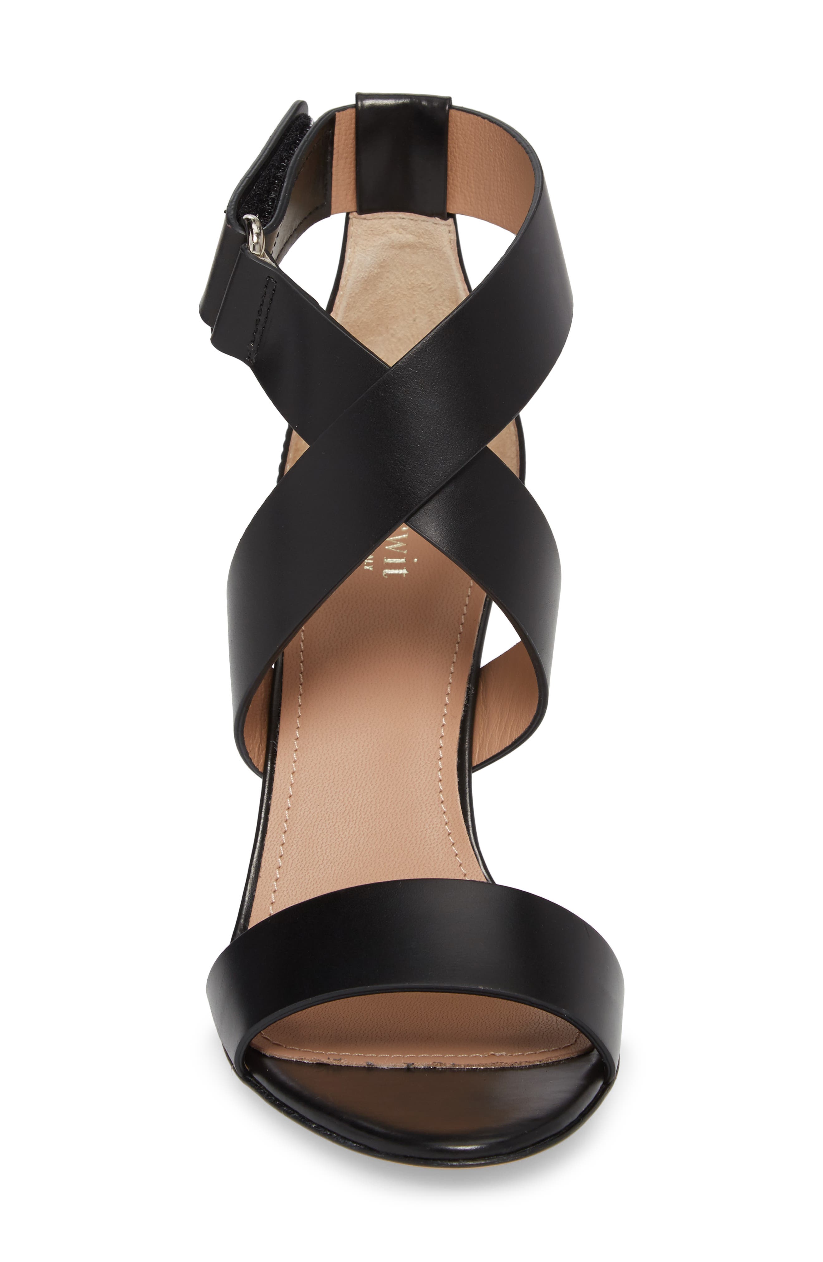 Lewit Isa Sandal, Alternate, color, Black Leather