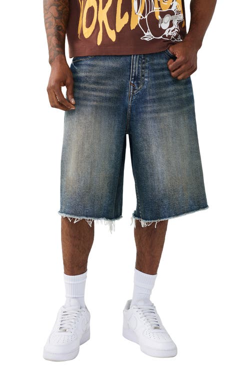 Mikey Frayed Baggy Denim Shorts (Chainlink) (Regular & Big)