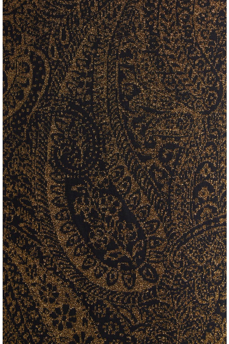 Metallic Paisley Longline Cardigan, Alternate, color, BROWN MULTICOLOR