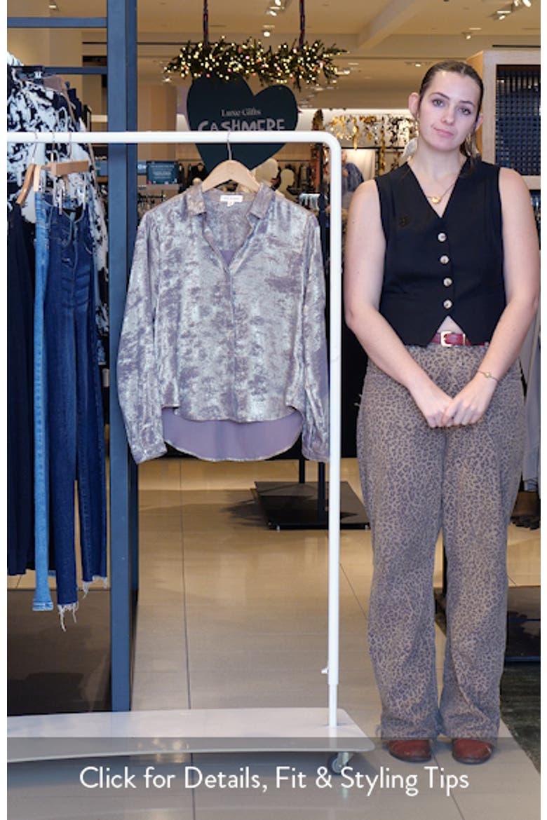 Hidden Placket Velvet Button-Up Blouse video