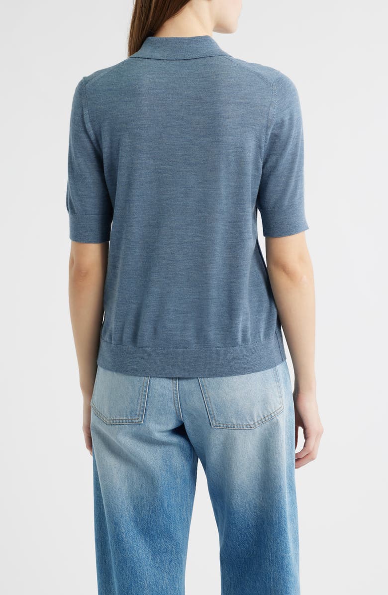 BOSS Fidenka Virgin Wool Polo Sweater, Alternate, color, Tanzanite