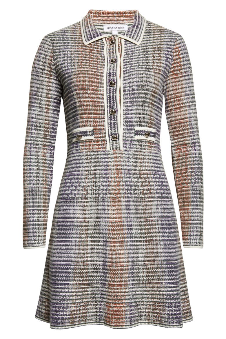 Lauper Tweed Knit Minidress, Alternate, color, DARK HUNTER GREEN MULTI