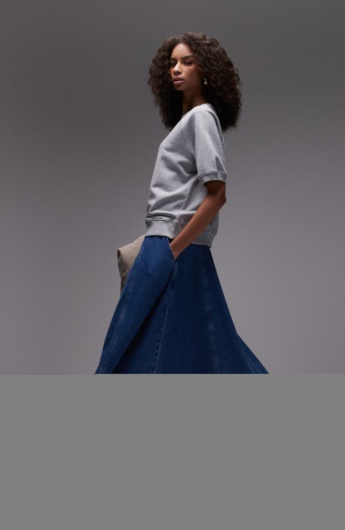 Topshop Full Denim Maxi Skirt