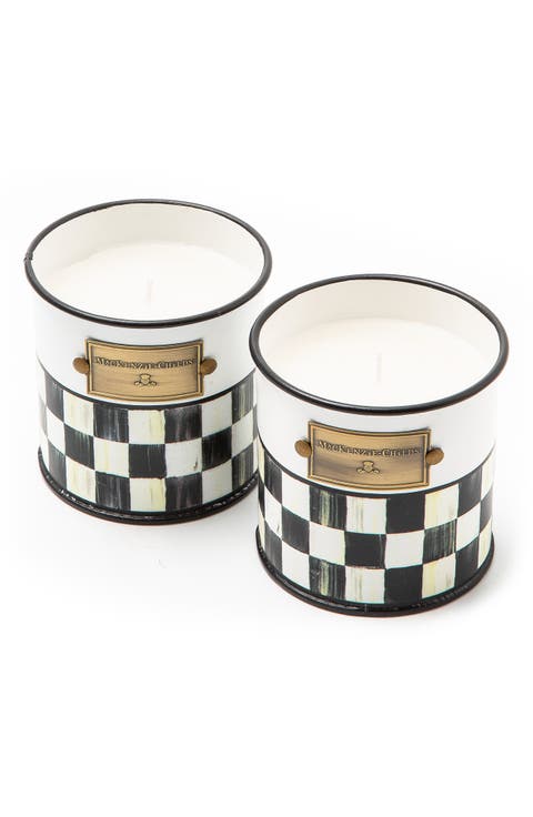 Spectator Checks Set of 2 Citronella Candles