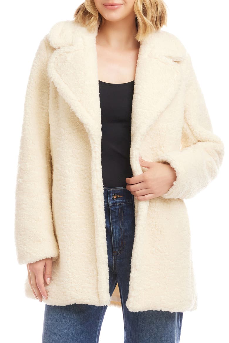 Faux Shearling Coat, Main, color, CREAM
