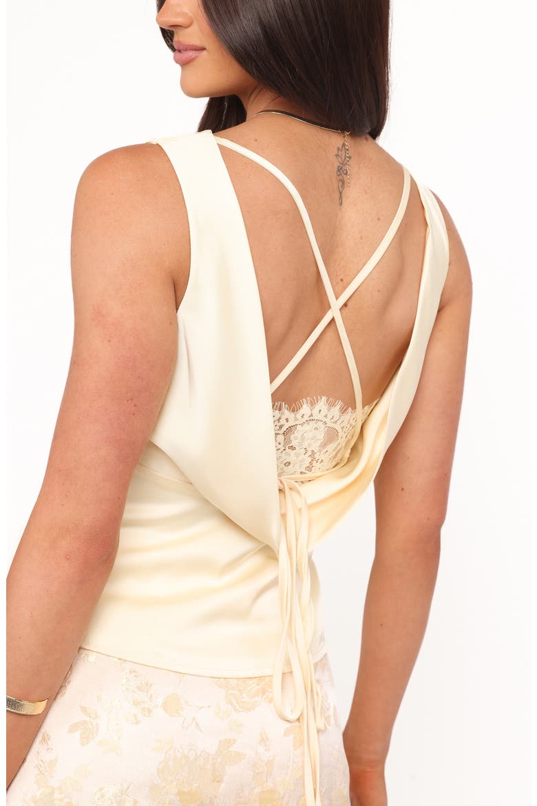 Wynn Strappy Cowl Back Satin Top, Alternate, color, YELLOW