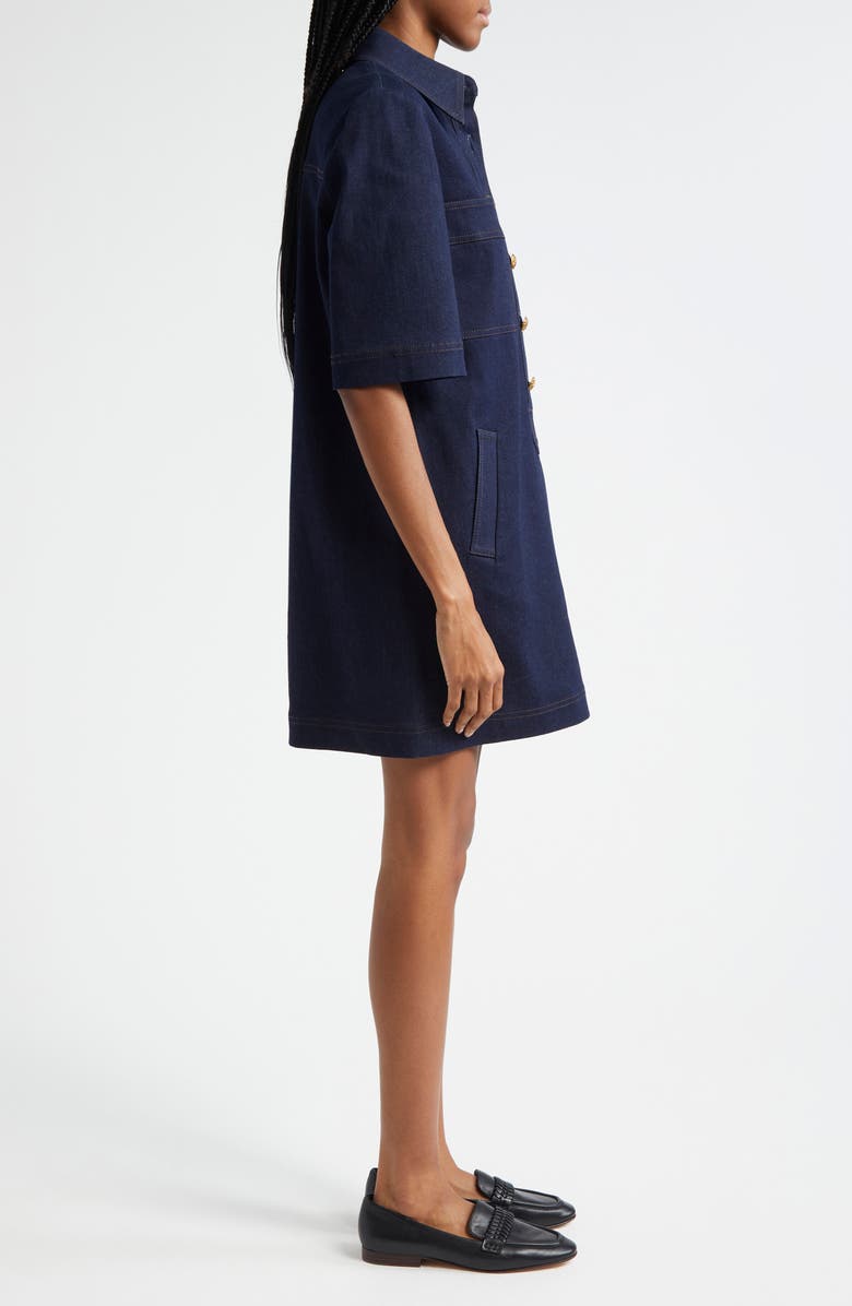 Veronica Beard Koulis Denim Minidress, Alternate, color, Midnight Wash