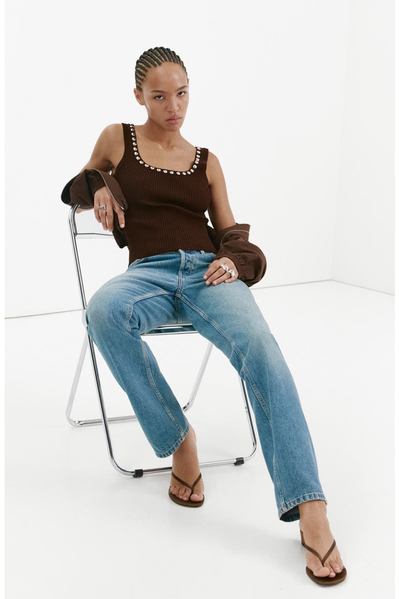 Studded Rib Tank, Alternate, color, CHOCOLATE