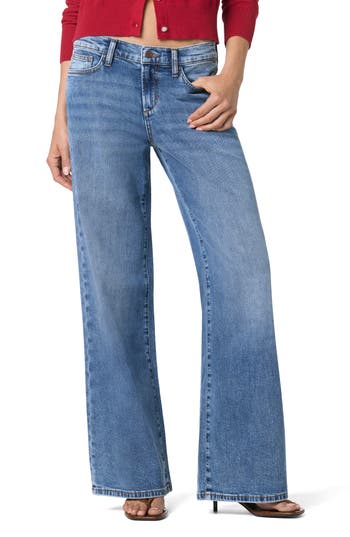 Joe's Low Rise Wide Leg Jeans In Blue