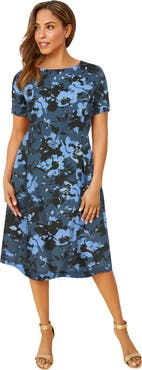 Jessica London Crepe Fit And Flare Dress