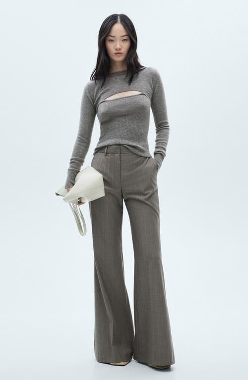 MANGO MANGO OPEN DETAIL CREWNECK SWEATER 
