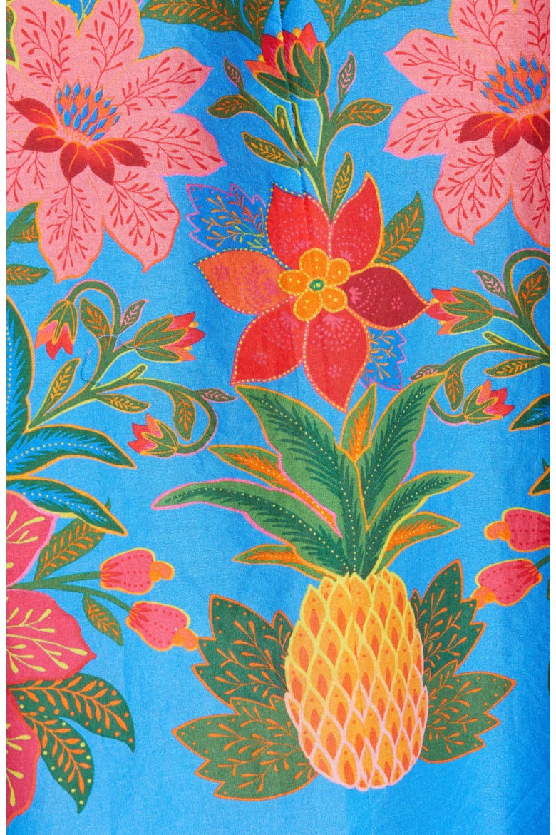 Tropical Tapestry Cotton Blouse, Alternate, color, BLUE TROPICAL TAPESTRY