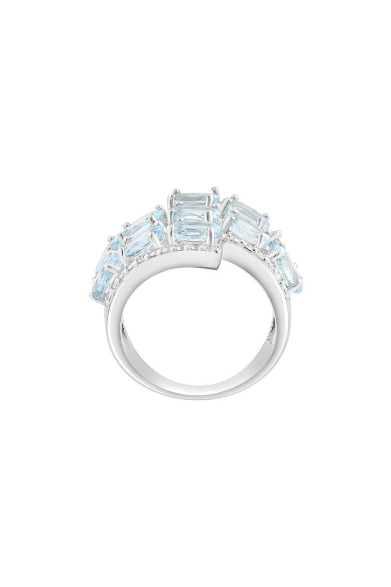 Sterling Silver Aquamarine & Diamond Ring, Alternate, color, BLUE