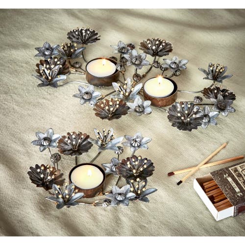 Tag Flora Metal Flower Tealight Candle Holder Tabletop Decor In Multi