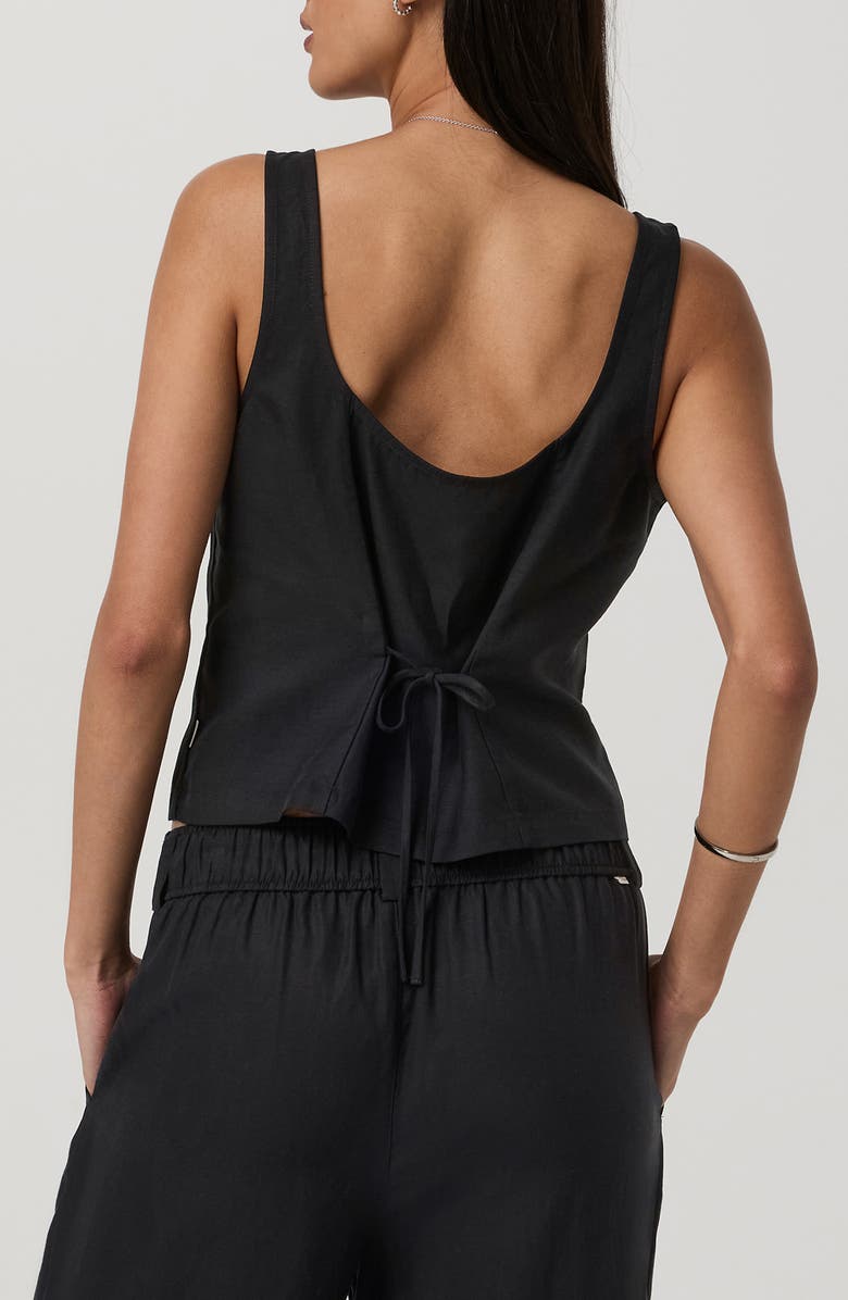 Vuori Trestles Twill Button Tank, Alternate, color, Black