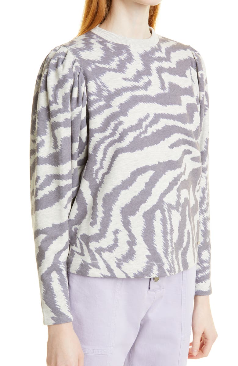 Ted Baker London Satrice Zebra Stripe Cotton Blend Top, Alternate, color,