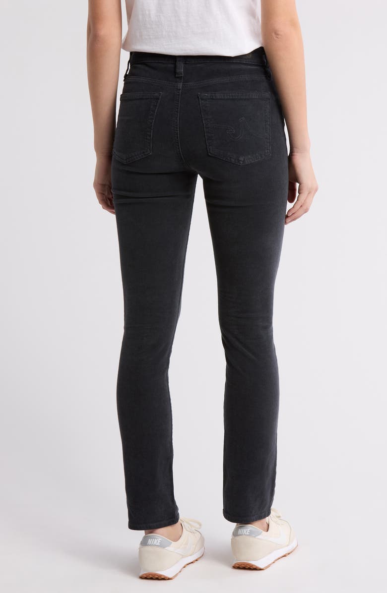 AG Mari High Waist Slim Ankle Straight Leg Corduroy Pants, Alternate, color, 1 Year Sulfur Black