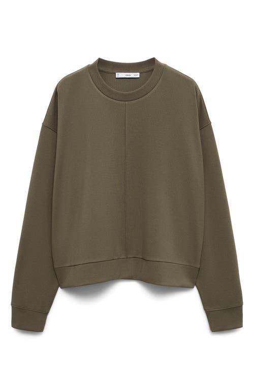 MANGO MANGO EXPOSED SEAM CREWNECK SWEATSHIRT 