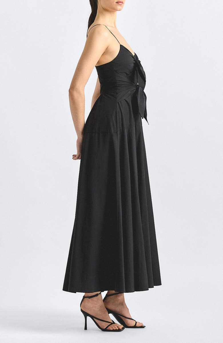 Derek Lam 10 Crosby Unity Tie Front Poplin Dress, Alternate, color, Black