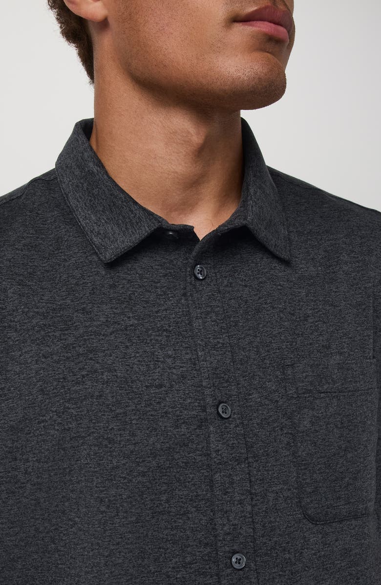Vuori Ponto Short Sleeve Performance Button-Up Shirt, Alternate, color, Charcoal Heather