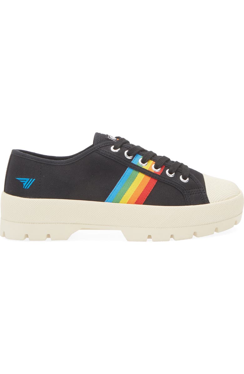 Gola Coaster Peak Rainbow Sneaker, Alternate, color, Black/ Multi