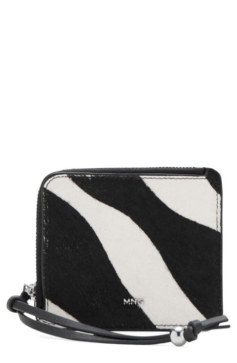 Zebra Print Genuine Calf Hair Wallet