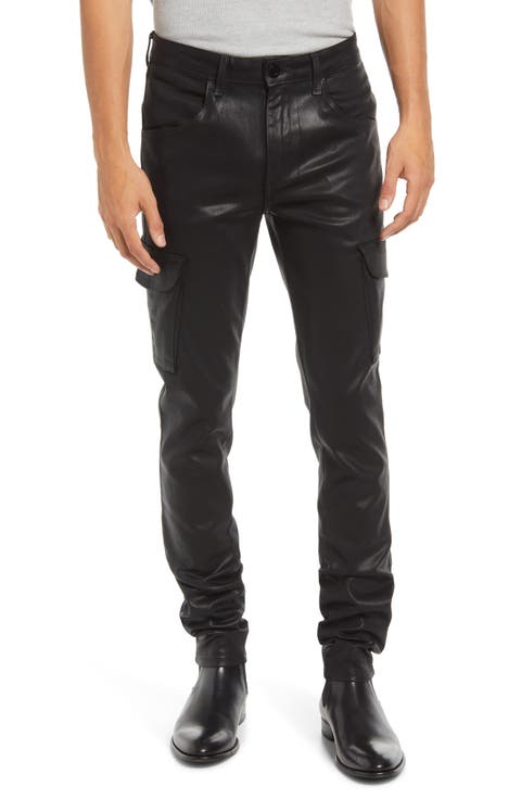 Preston Skinny Coated Denim Cargo Pants