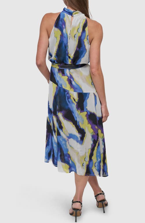 Dkny Mock Neck Chiffon Midi Dress