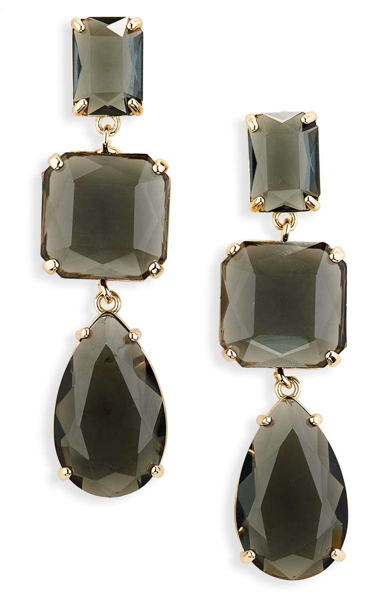 Tasha Stone Drop Earrings, Main, color, Gold Black