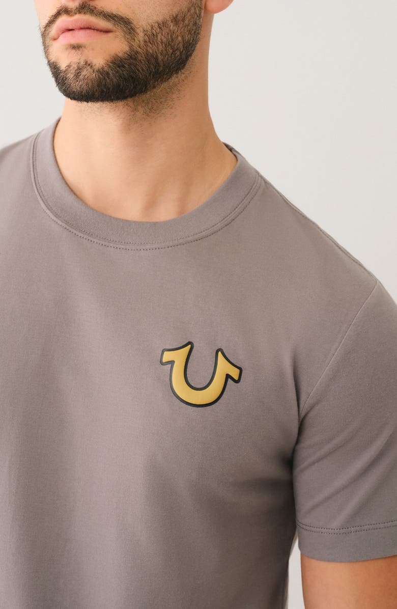 True Religion Horseshoe Buddha Graphic T-Shirt, Alternate, color, Charcoal