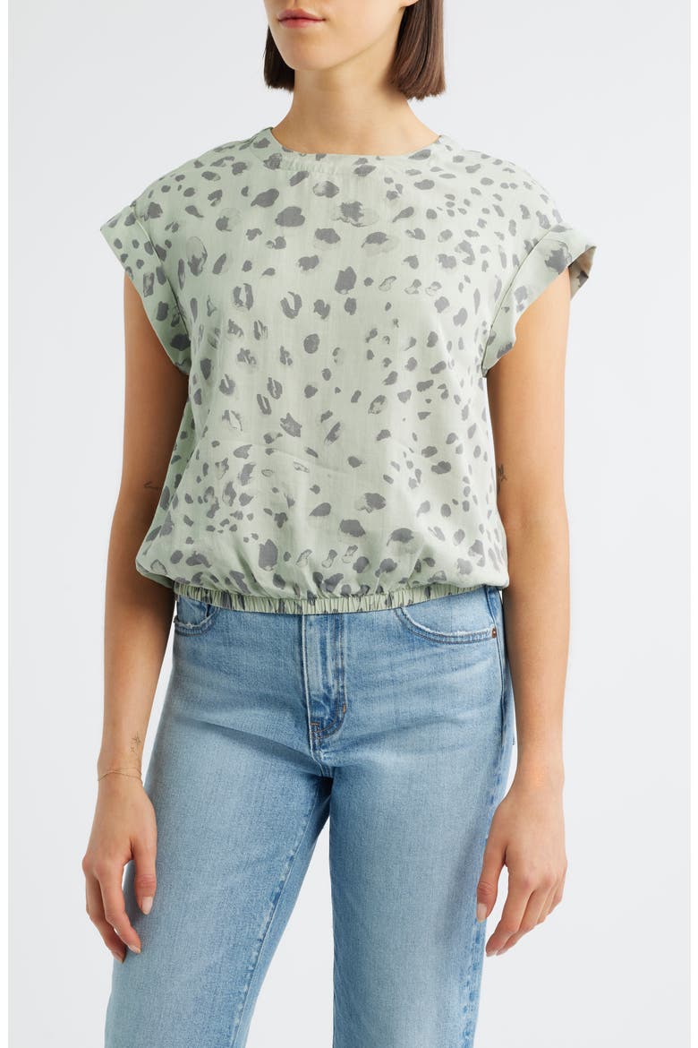 Button Back Short Sleeve Top, Main, color, DESERT SAGE