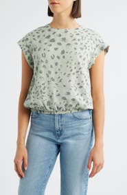 Cloth & Stone Button Back Short Sleeve Top
