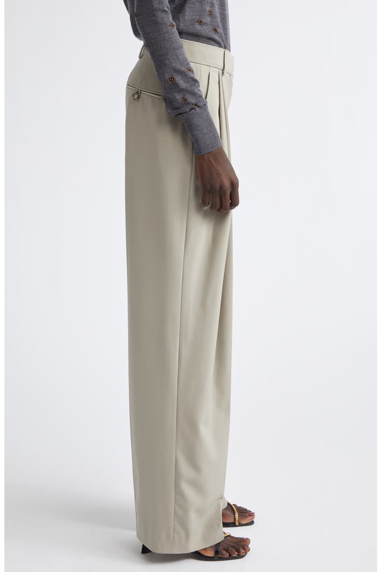 Straight Leg Pleated Wool Pants, Alternate, color, MIST GREY