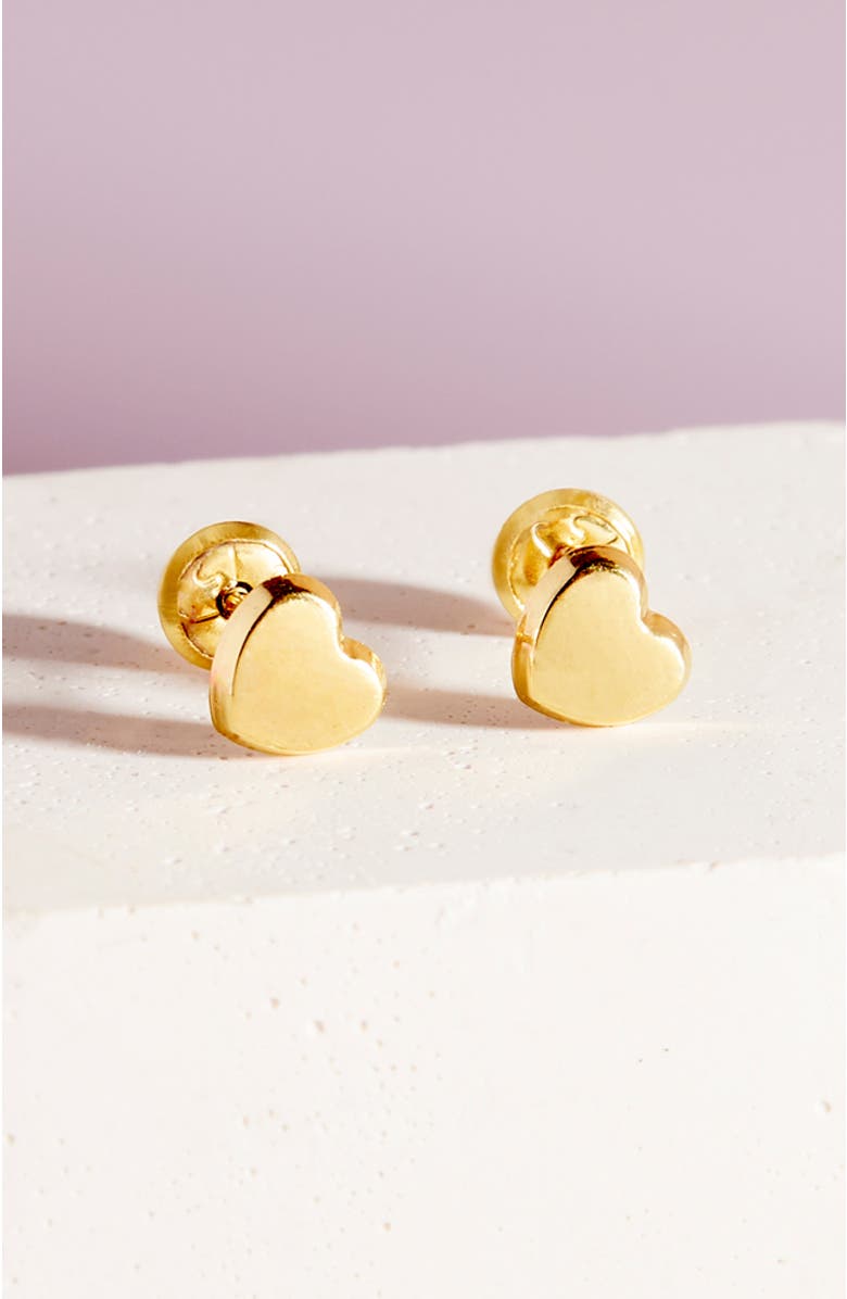 In Season Jewelry 14k Polished Heart Earrings, Alternate, color, Gold