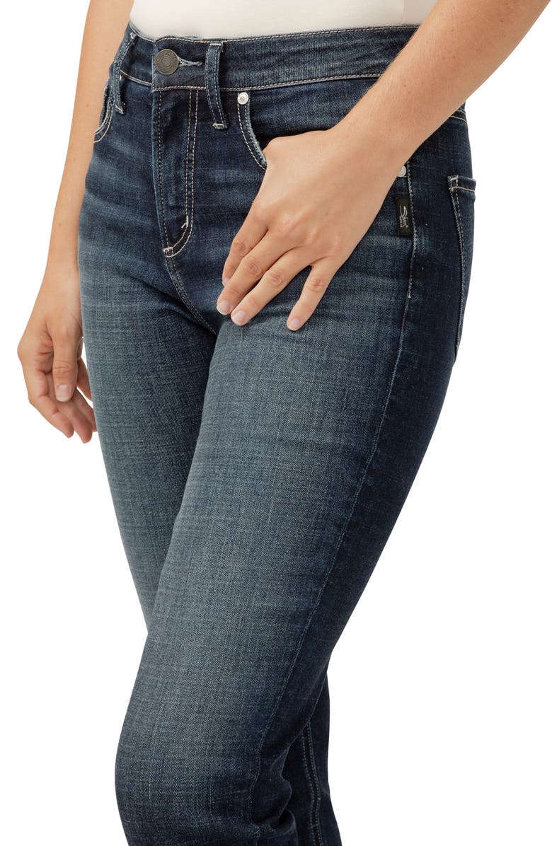 Silver Jeans Co. Avery Curvy High Waist Capri Jeans, Alternate, color, Indigo