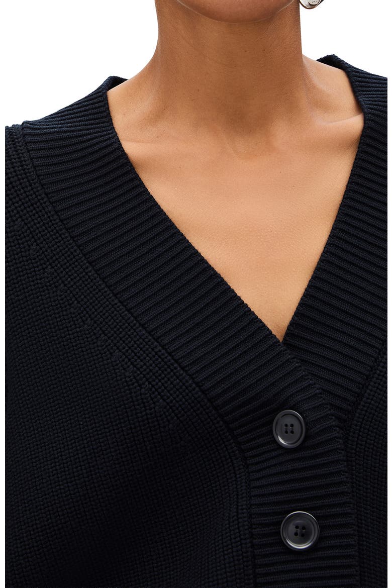 Rib Cropped Cardigan, Alternate, color, Black
