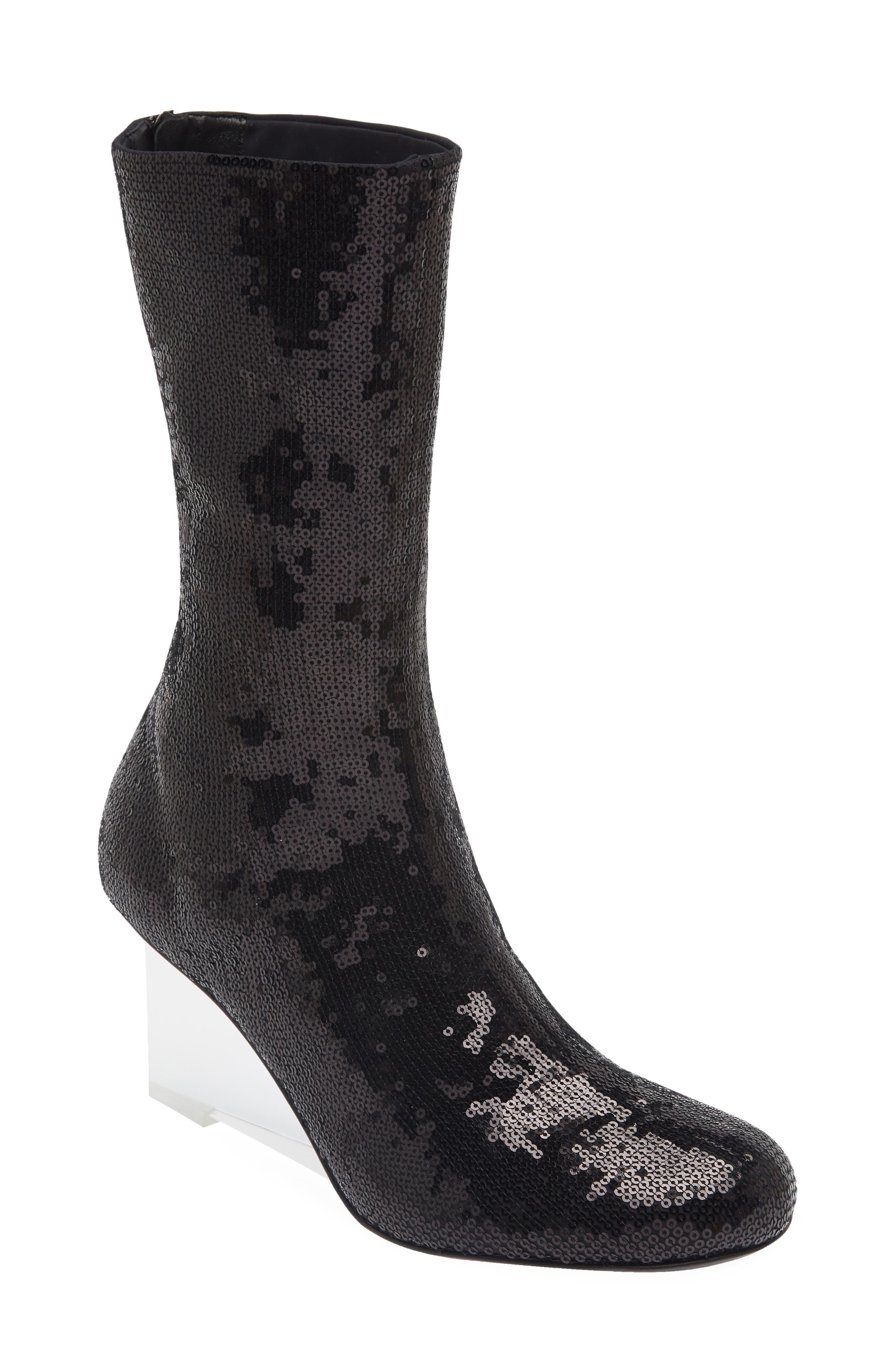 McQueen Shard Wedge Sock Boot, Main, color, 