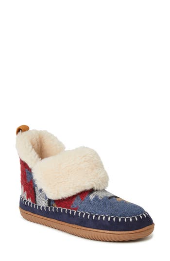 Dearfoams Alpine By  Mortiz Boot In Navy Multi