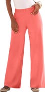 Roaman's Plus Size Pull On Wide Leg Soft Knit Pant