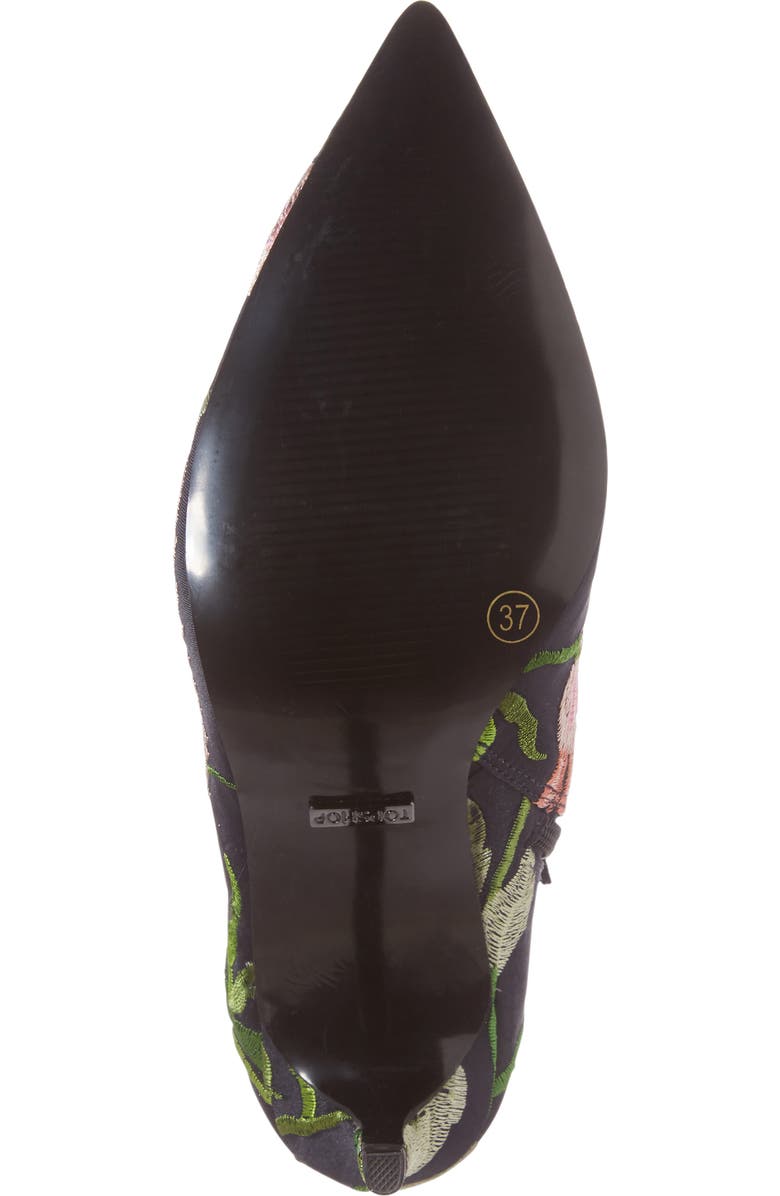 Topshop Mimosa Pointy Toe Bootie, Alternate, color, Navy Multi