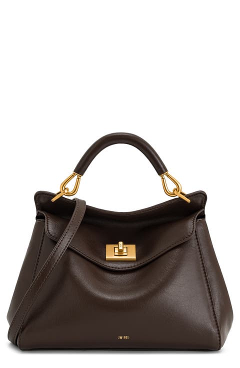 Lucia Faux Leather Top Handle Bag