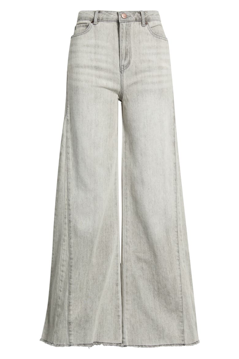 Raw Hem Wide Leg Jeans, Alternate, color, LIGHT GREY