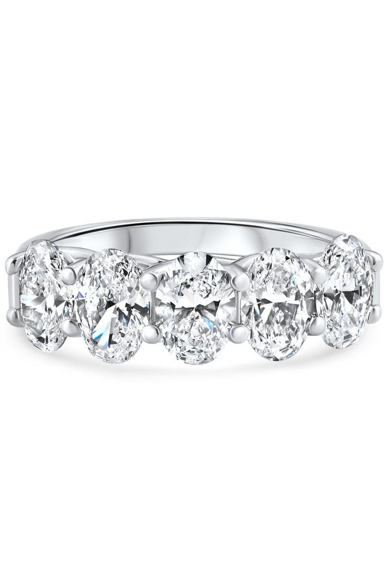 3Ct Oval Shape Diamond Five Stone Wedding Ring 14k Gold Lab Grown, Main, color, 14k White Gold